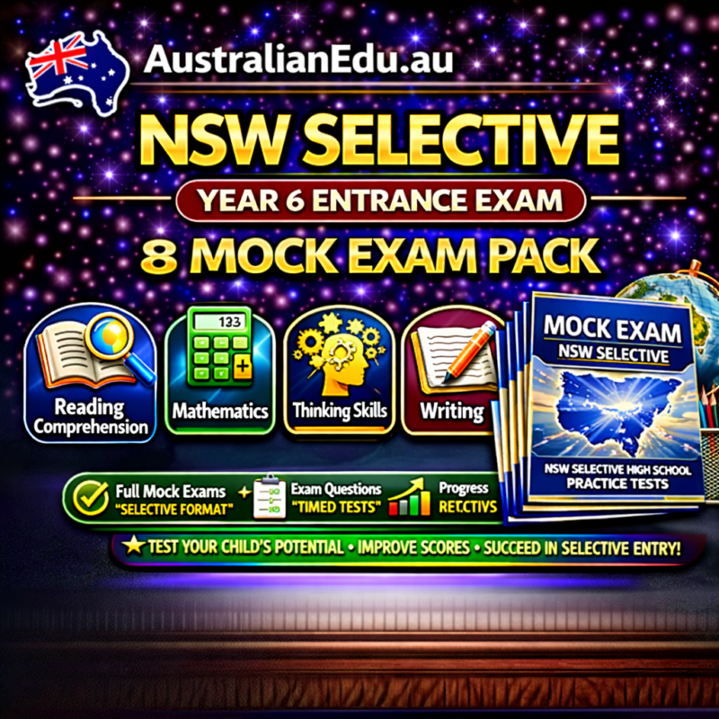 NSW Selective Full Mock Exam – 8 Mock Exam Pack