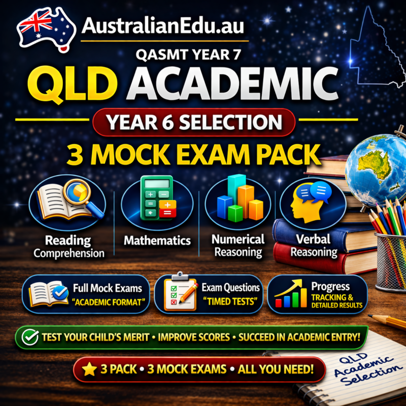 QLD Academies (EduTest) – 3 Mock Exam Pack