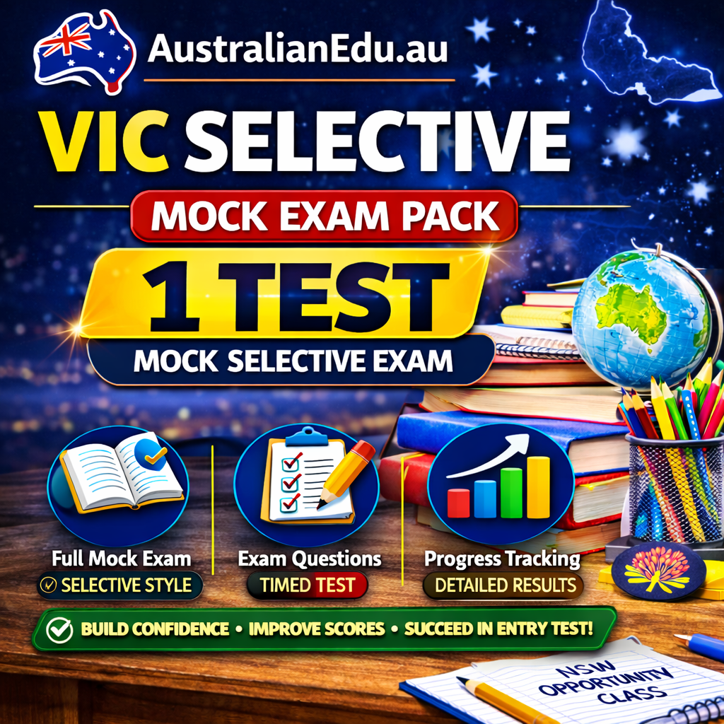 VIC Selective Entry High School – 1 Mock Exam Pack