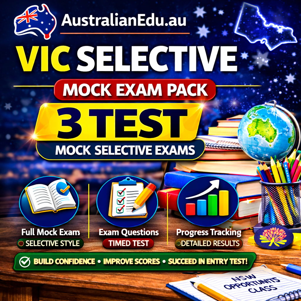 VIC Selective Entry High School – 3 Mock Exam Pack