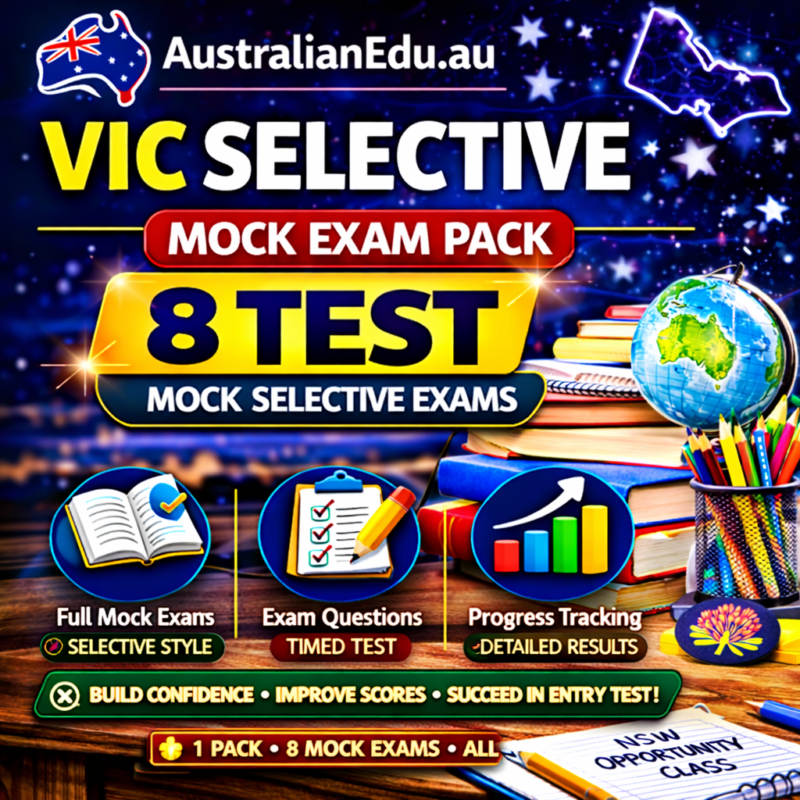 VIC Selective Entry High School – 8 Mock Exam Pack