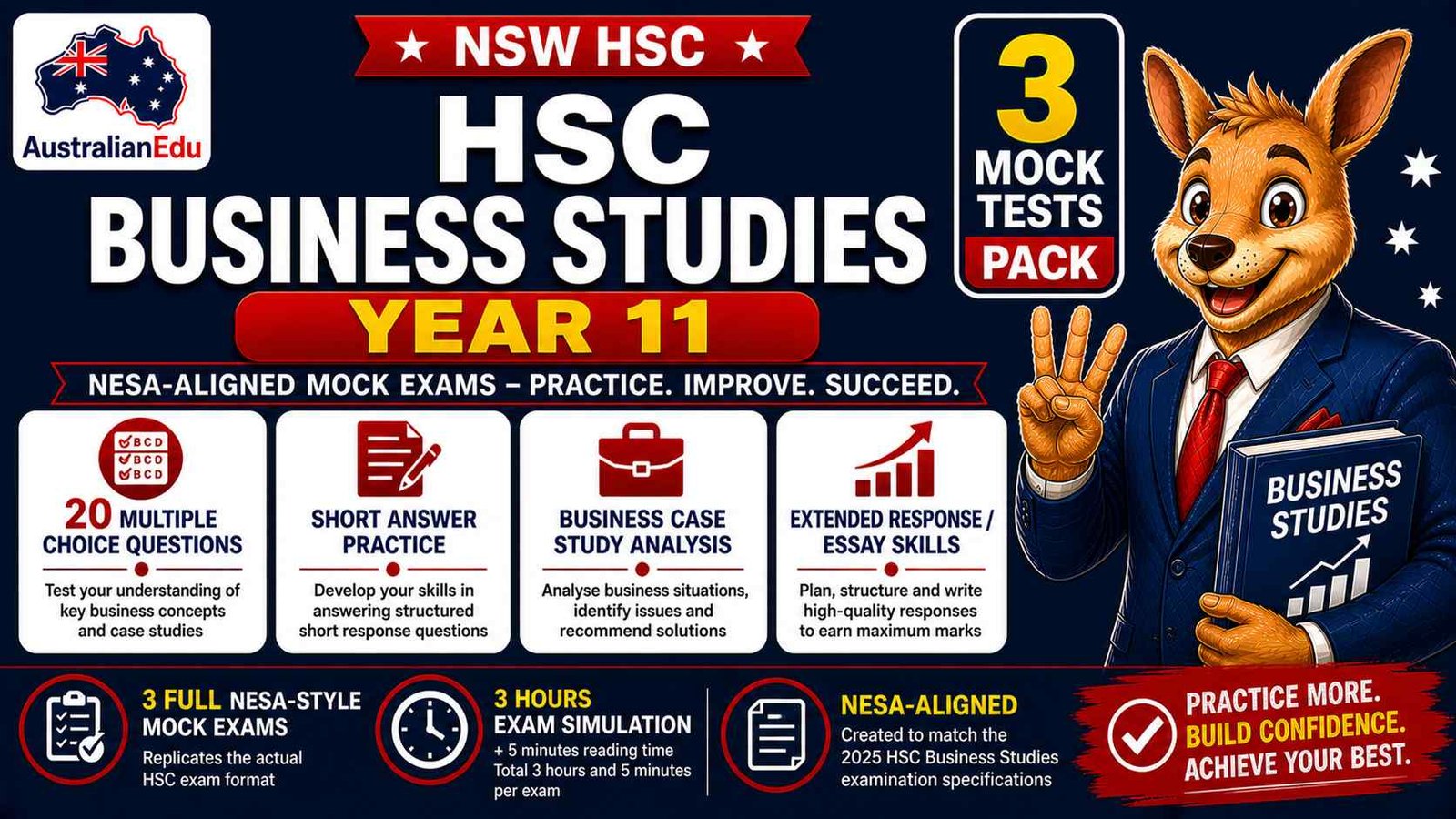 HSC Business Studies Year 11 Australian Edu 3 Mock Pack