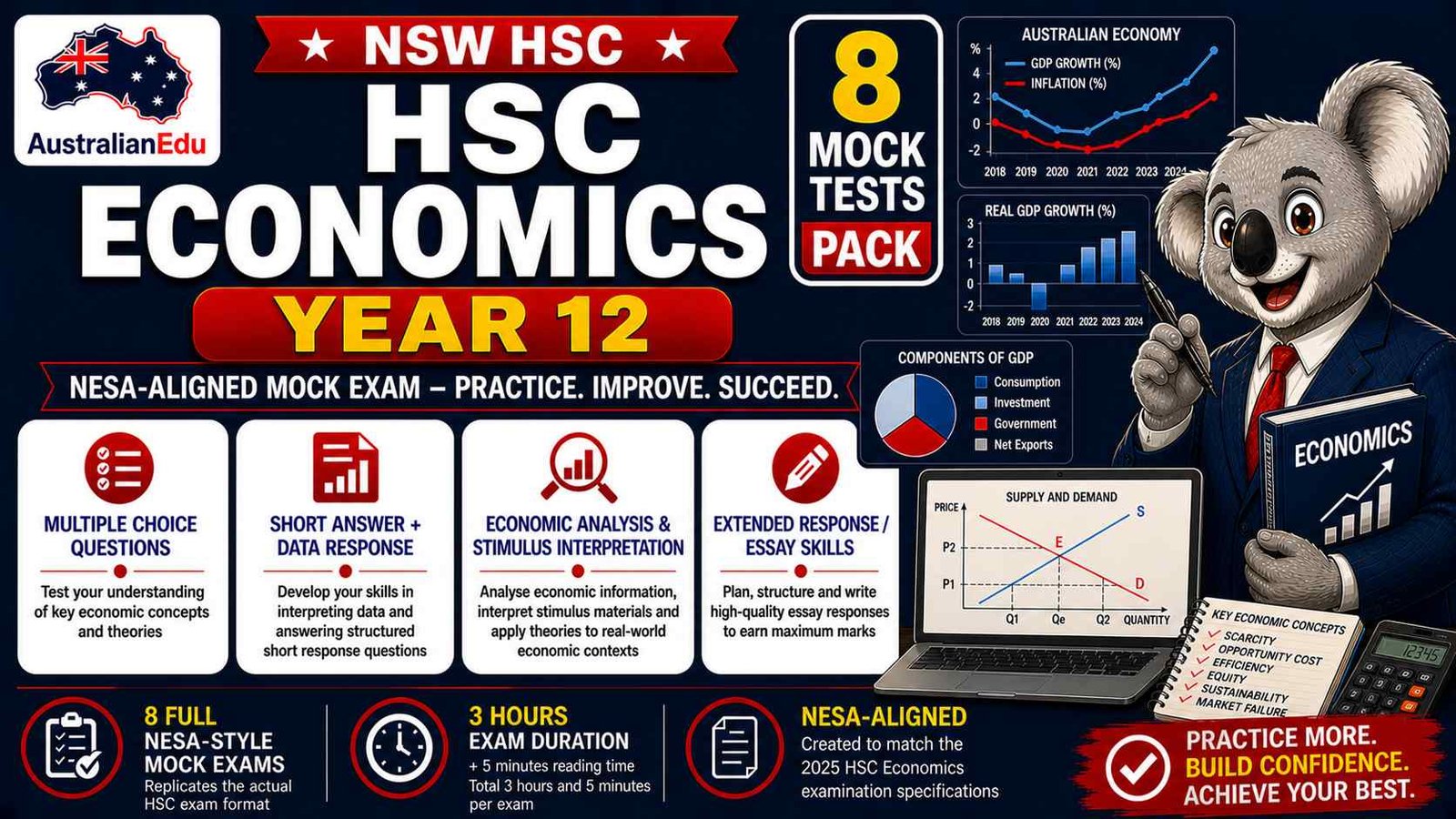 HSC Economics Year 12 Australian Edu 8 Mock Pack