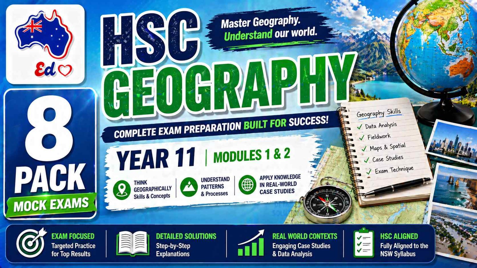 HSC Geography Year 11 Australian Edu 8 Mock Pack