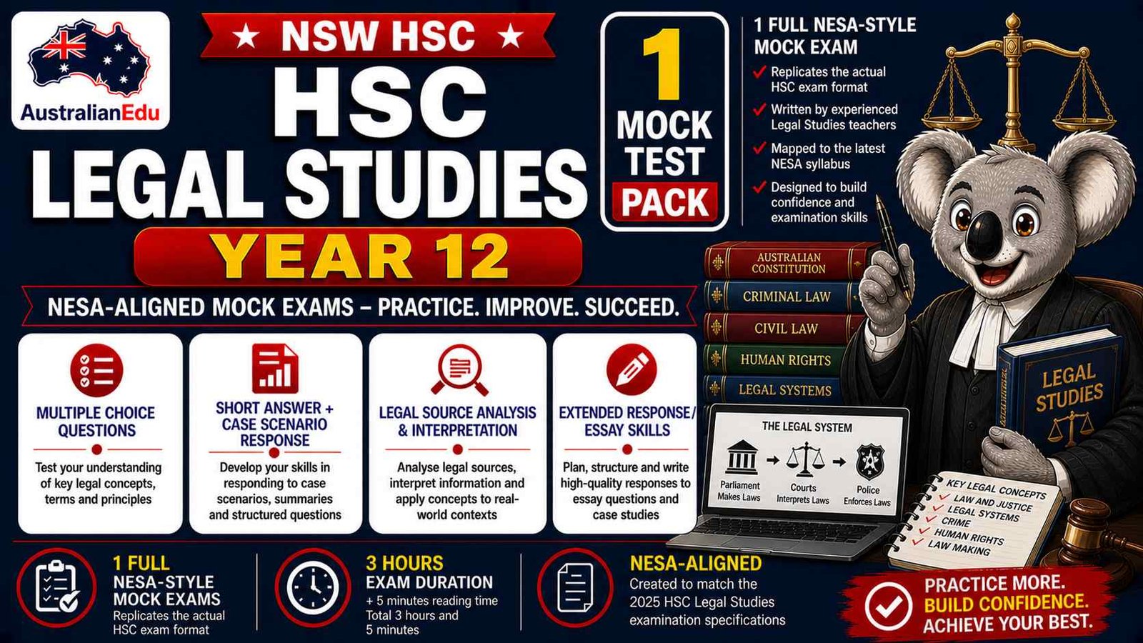 HSC Legal Studies Year 12 Australian Edu 1 Mock Pack