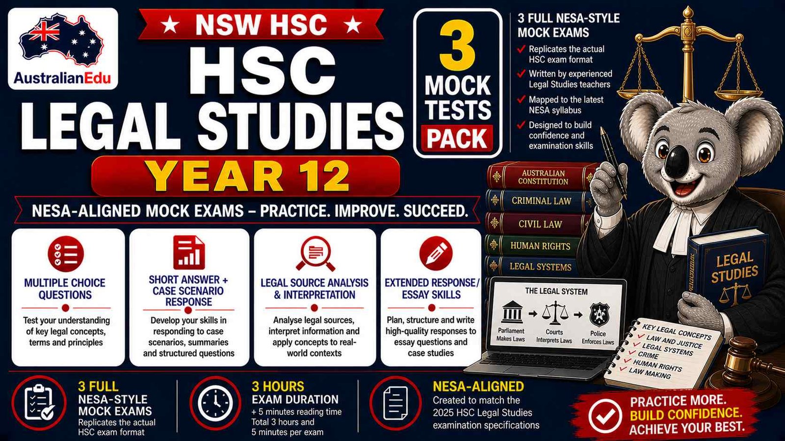 HSC Legal Studies Year 12 Australian Edu 3 Mock Pack