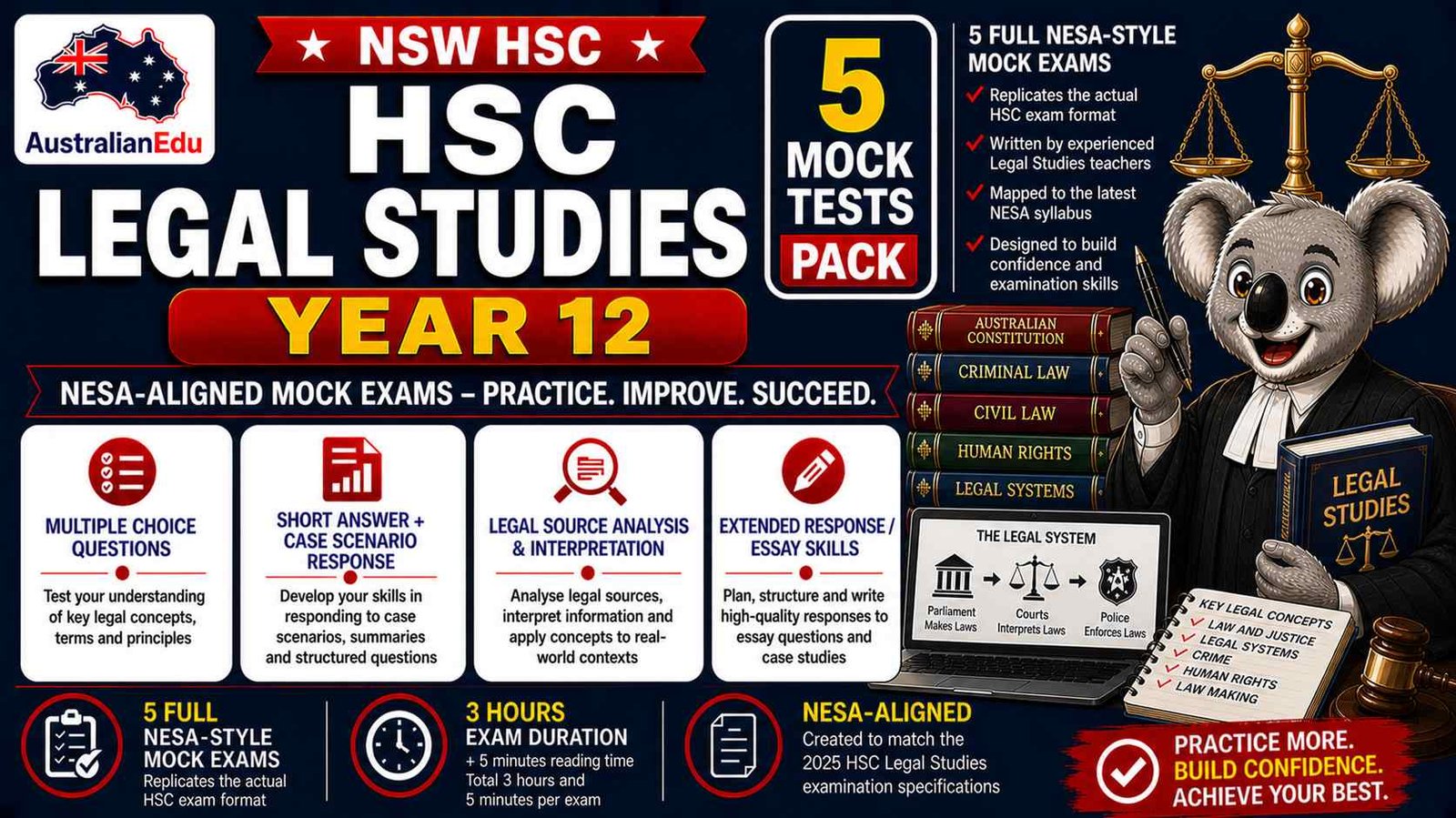 HSC Legal Studies Year 12 Australian Edu 5 Mock Pack