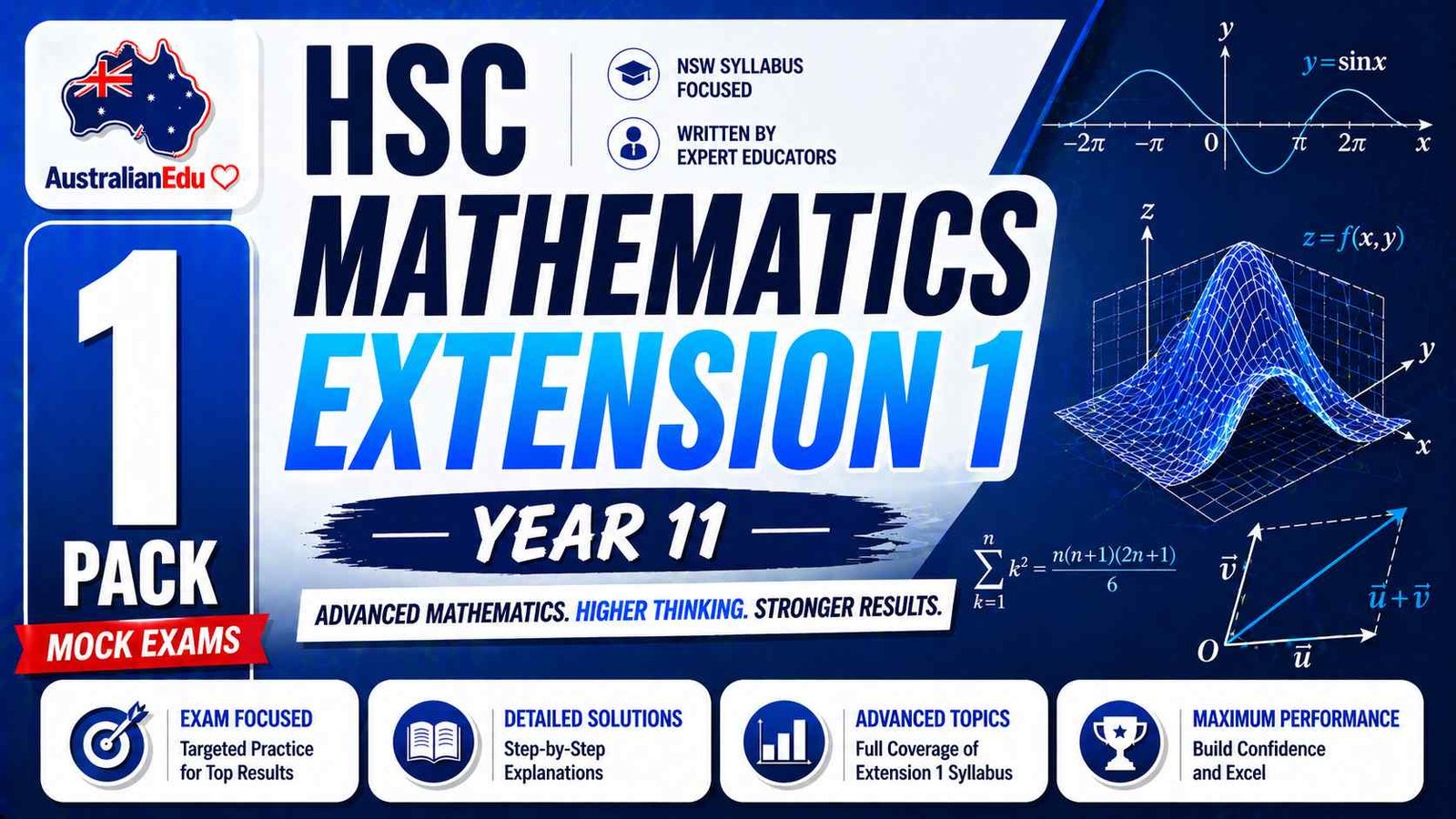 HSC Mathematics Extension 1 Year 11 Australian Edu 1 Mock Pack
