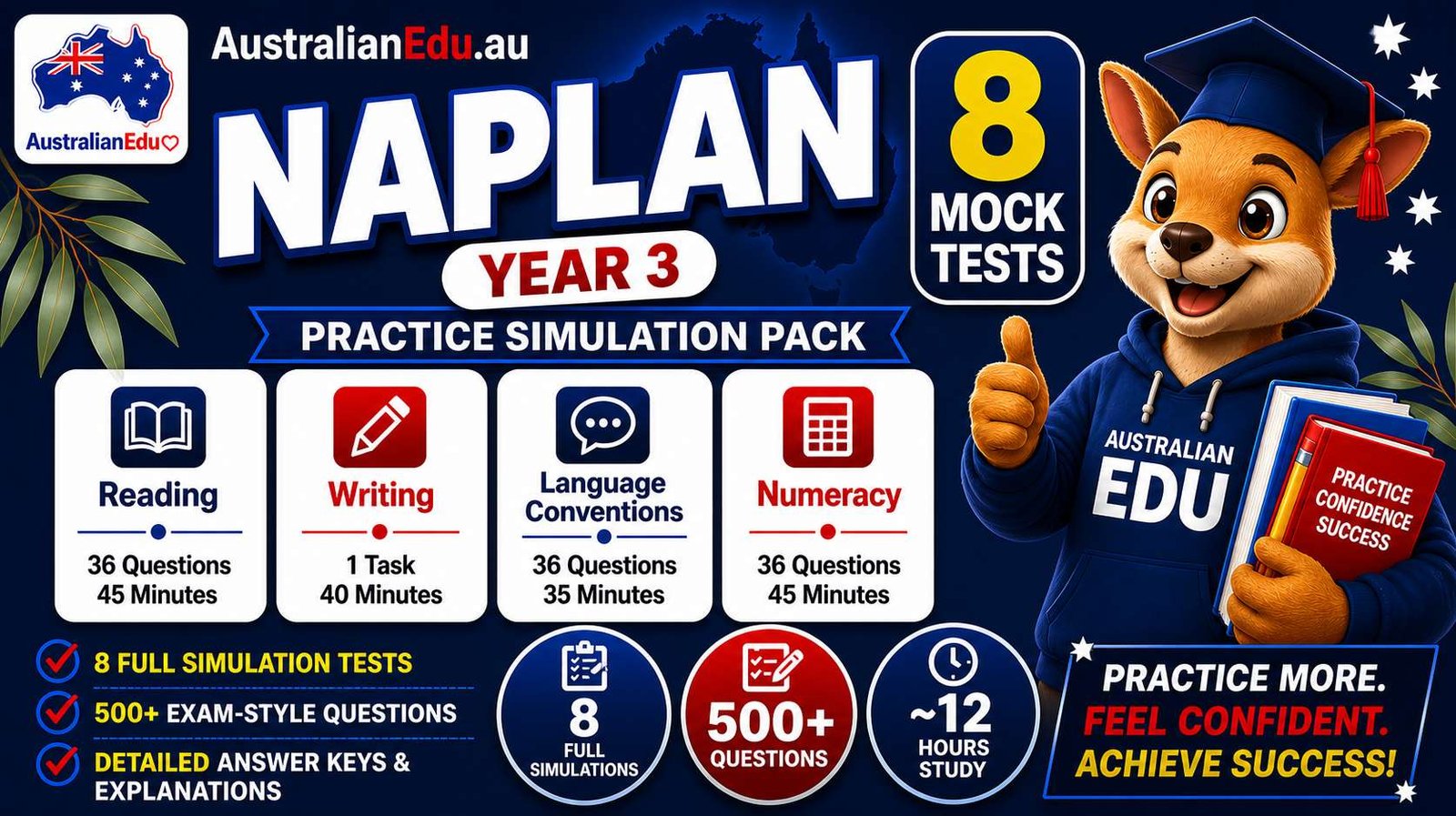 NAPLAN Year 3 Australian Edu 8 Mock Pack