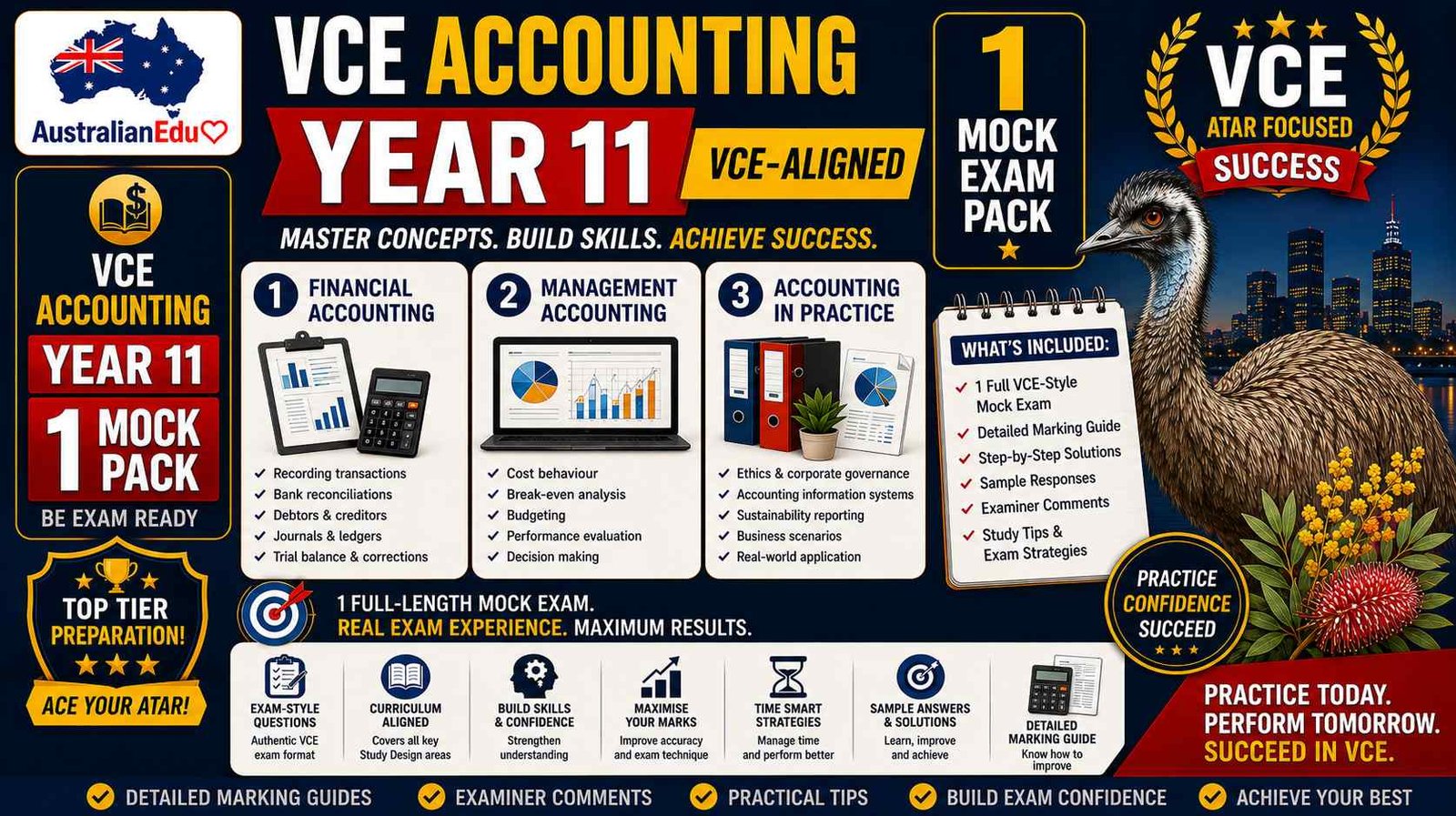 VCE Accounting Units 1 & 2 - 1 Practice Pack