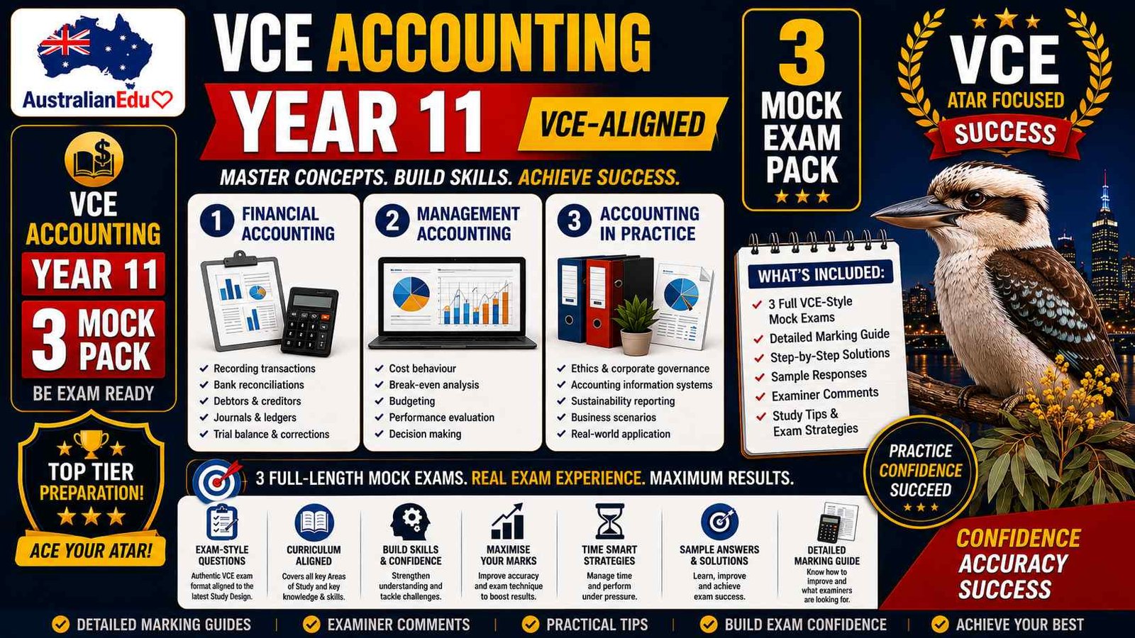 VCE Accounting Units 1 & 2 - 3 Practice Pack