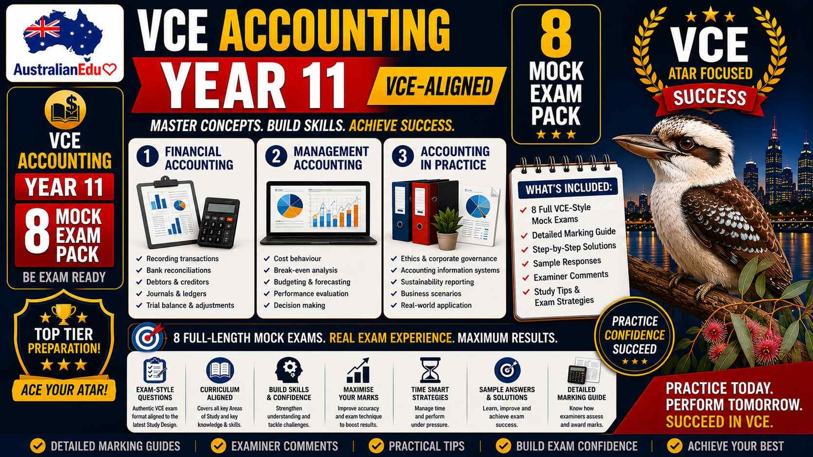 VCE Accounting Units 1 & 2 - 8 Practice Pack