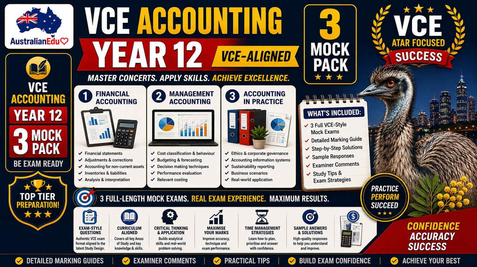 VCE Accounting Units 3 & 4 - 3 Mock Pack
