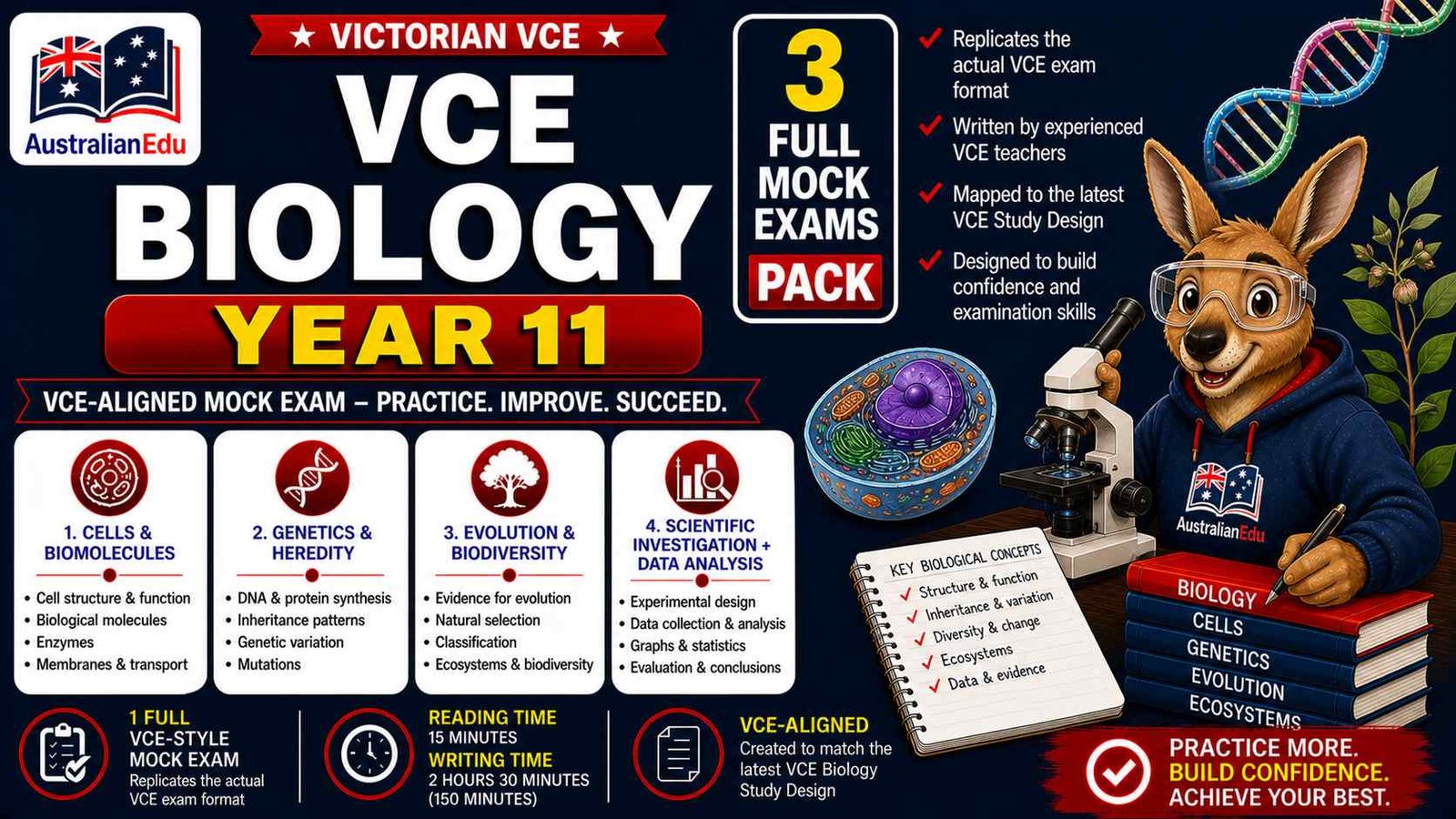 VCE Biology Units 1 & 2 - 3 Practice Pack