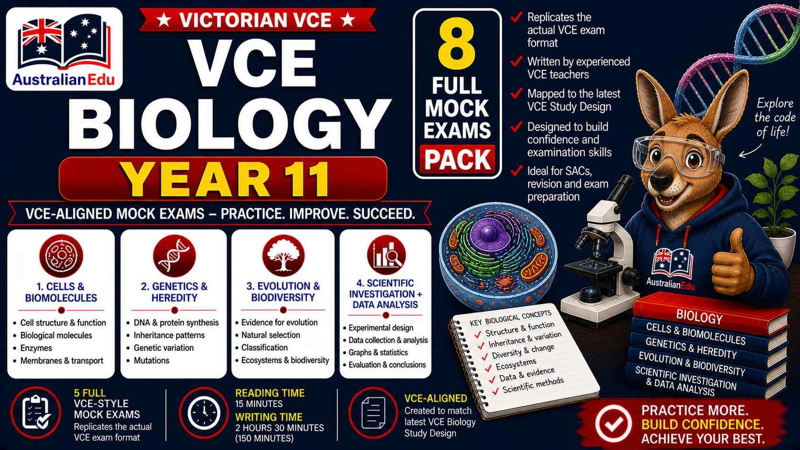 VCE Biology Units 1 & 2 - 8 Practice Pack