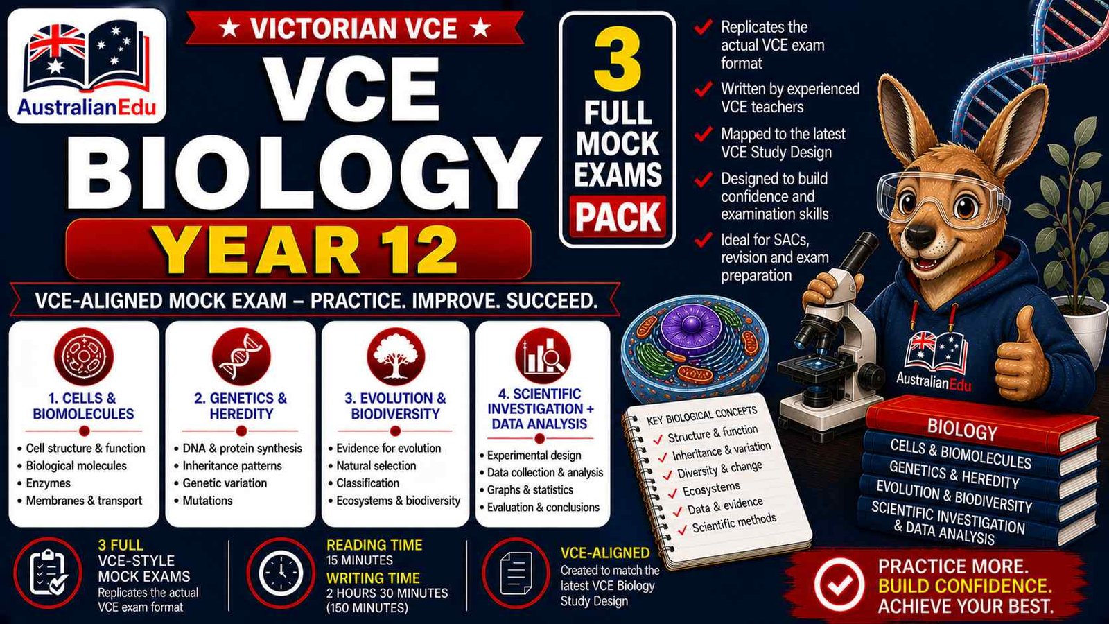 VCE Biology Units 3 & 4 - 3 Mock Pack
