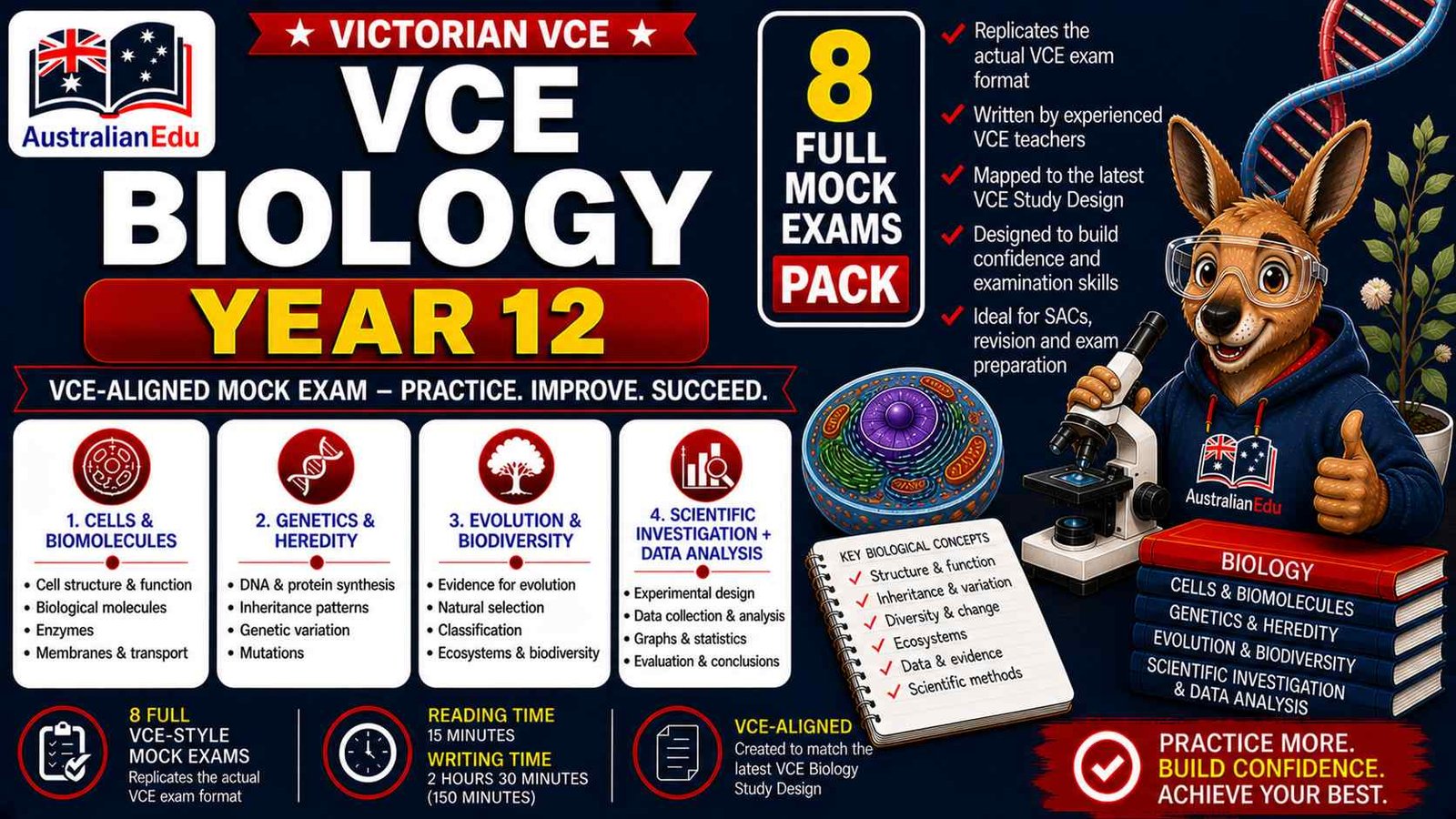 VCE Biology Units 3 & 4 - 8 Mock Pack