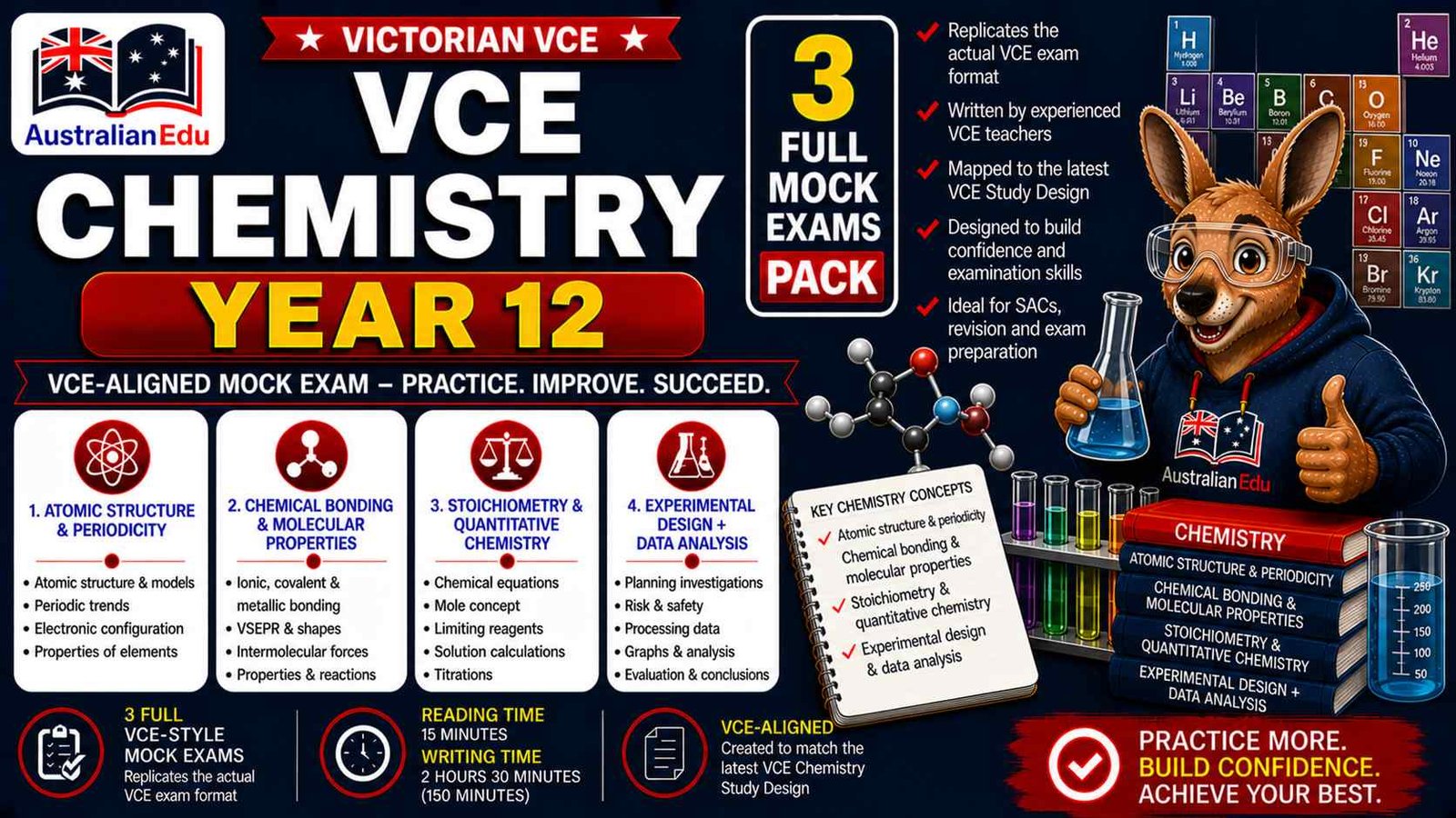 VCE Chemistry Units 3 & 4 - 3 Mock Pack