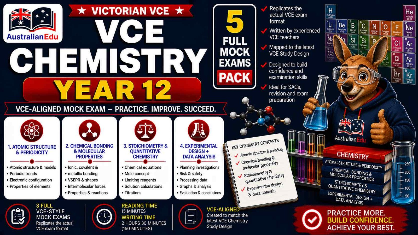 VCE Chemistry Units 3 & 4 - 5 Mock Pack