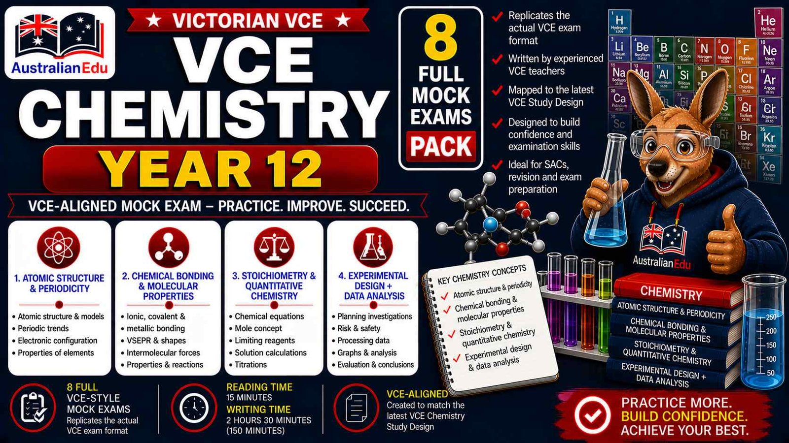 VCE Chemistry Units 3 & 4 - 8 Mock Pack