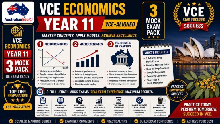 VCE Economics Units 1 and 2 – 3 Practice Pack