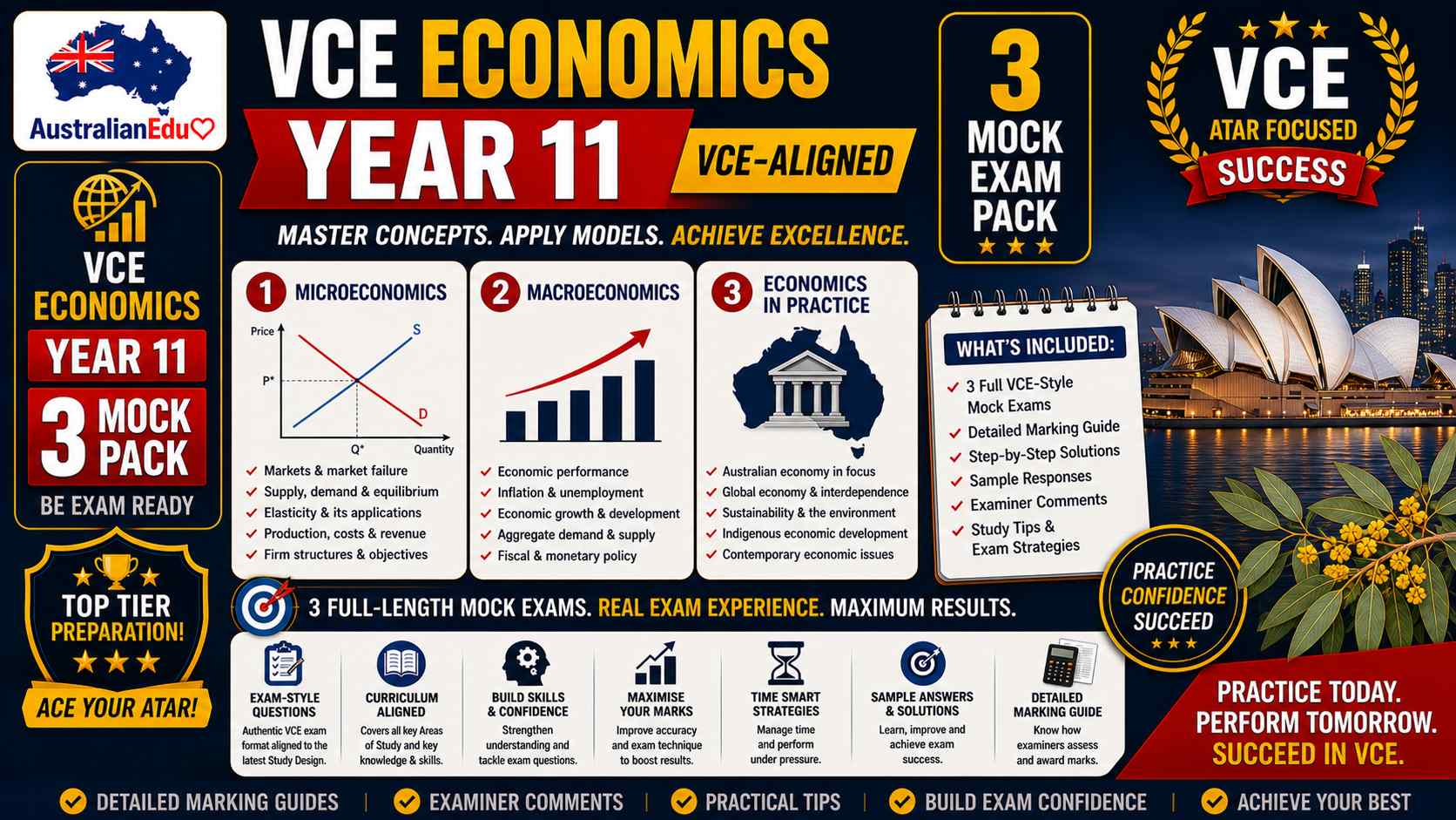 VCE Economics Units 1 & 2 - 3 Practice Pack
