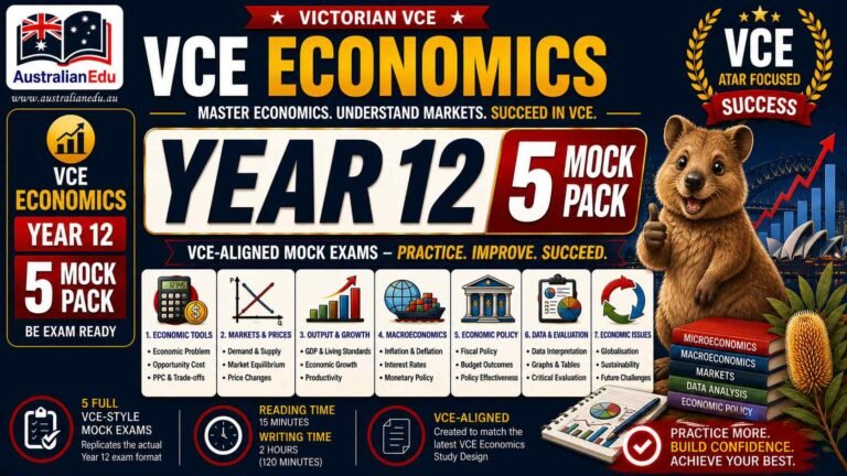 VCE Economics Units 3 and 4 – 5 Mock Pack