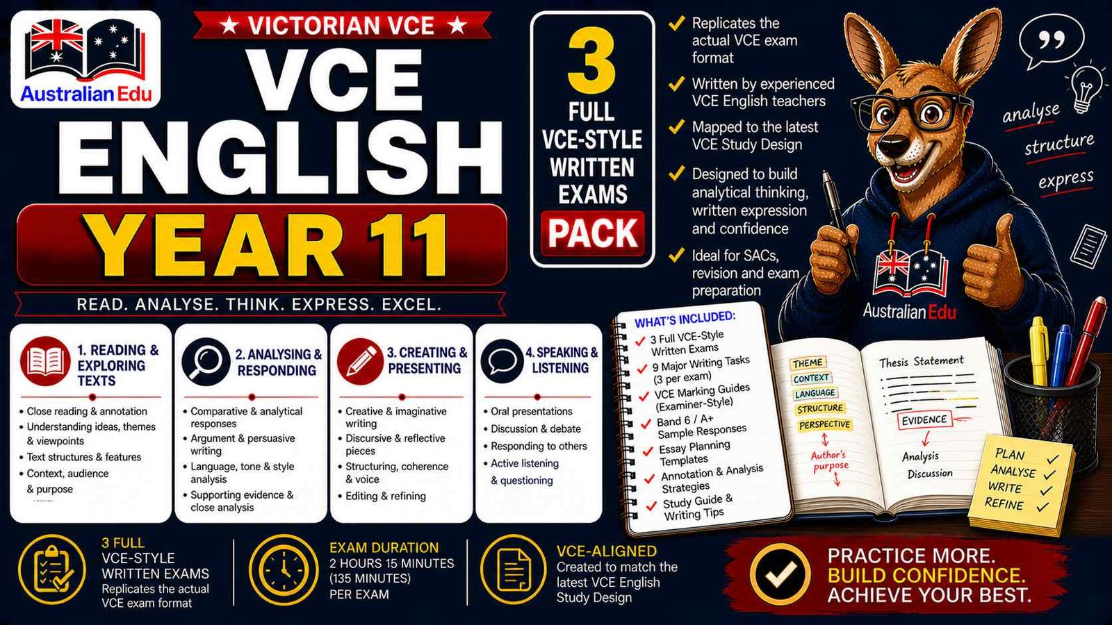 VCE English Language Units 1 & 2 - 3 Practice Pack