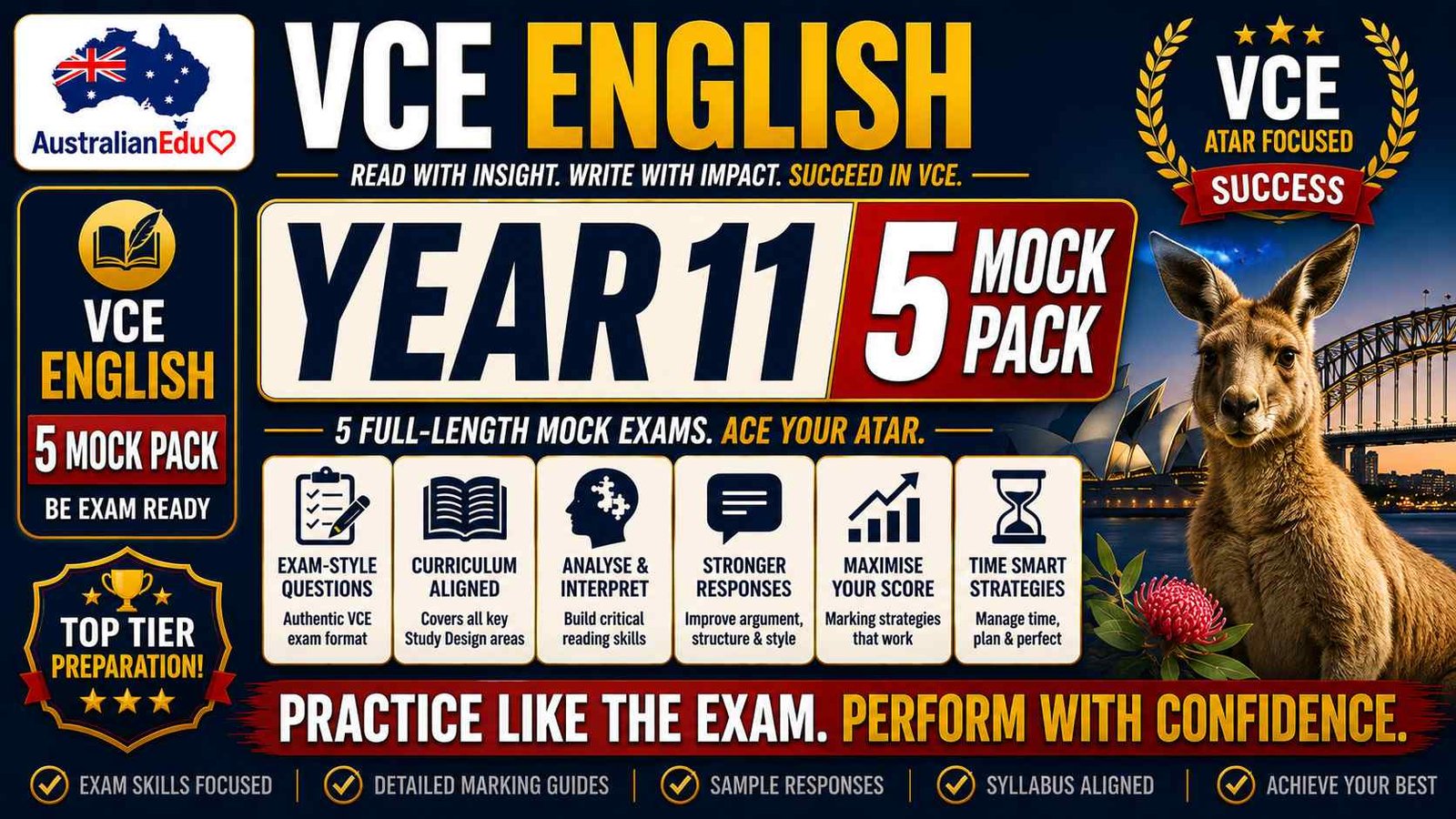 VCE English Language Units 1 & 2 - 5 Practice Pack