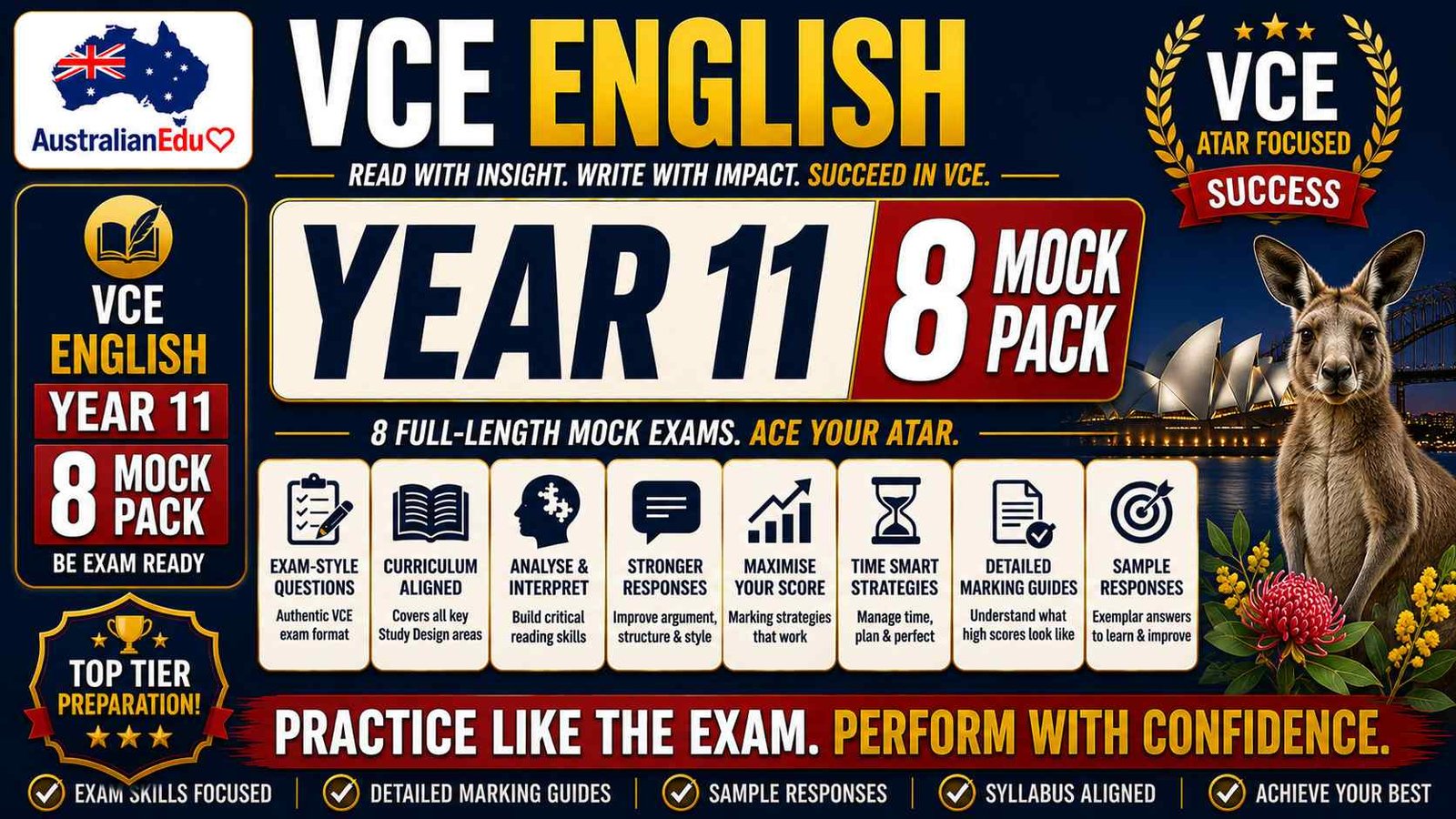 VCE English Language Units 1 & 2 - 8 Practice Pack