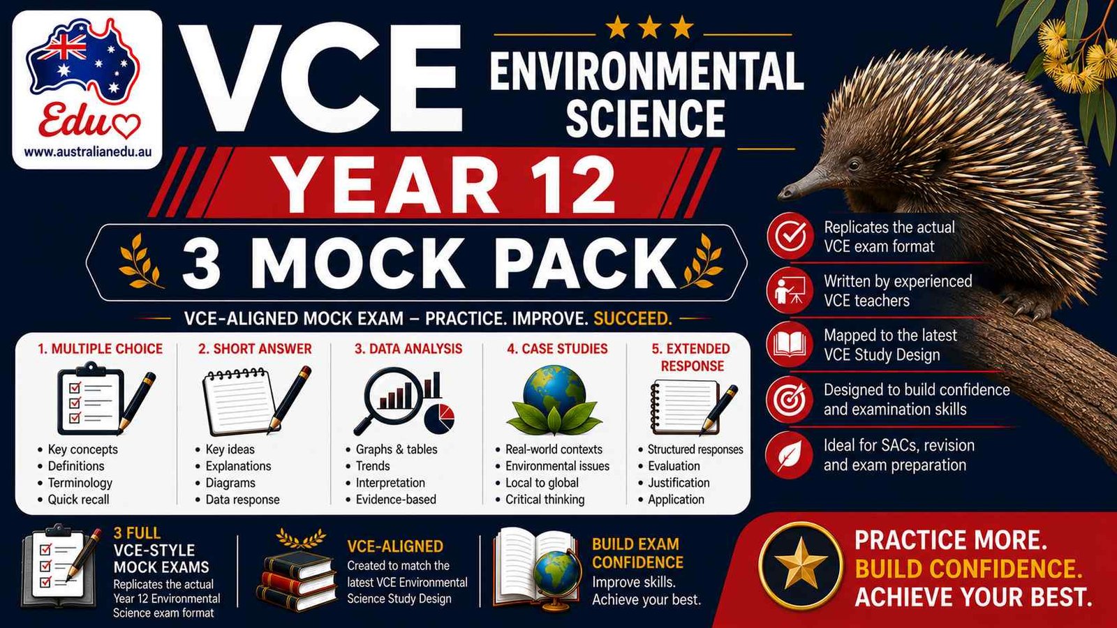 VCE Environmental Science Units 3 & 4 - 3 Mock Pack