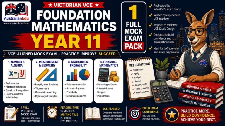 VCE Foundation Mathematics Units 1 & 2 – 1 Practice Pack