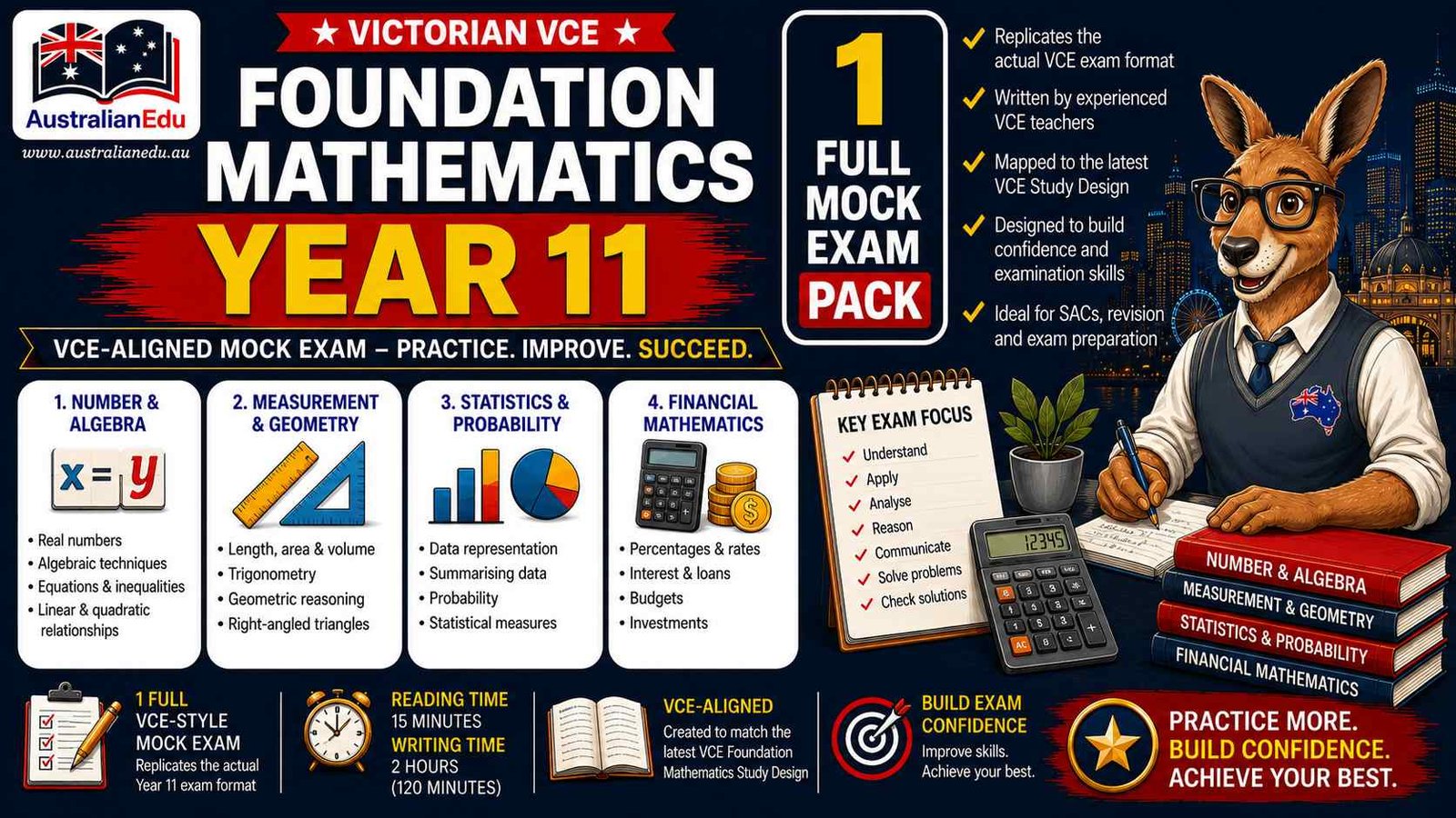 VCE Foundation Mathematics Units 1 & 2 - 1 Practice Packs