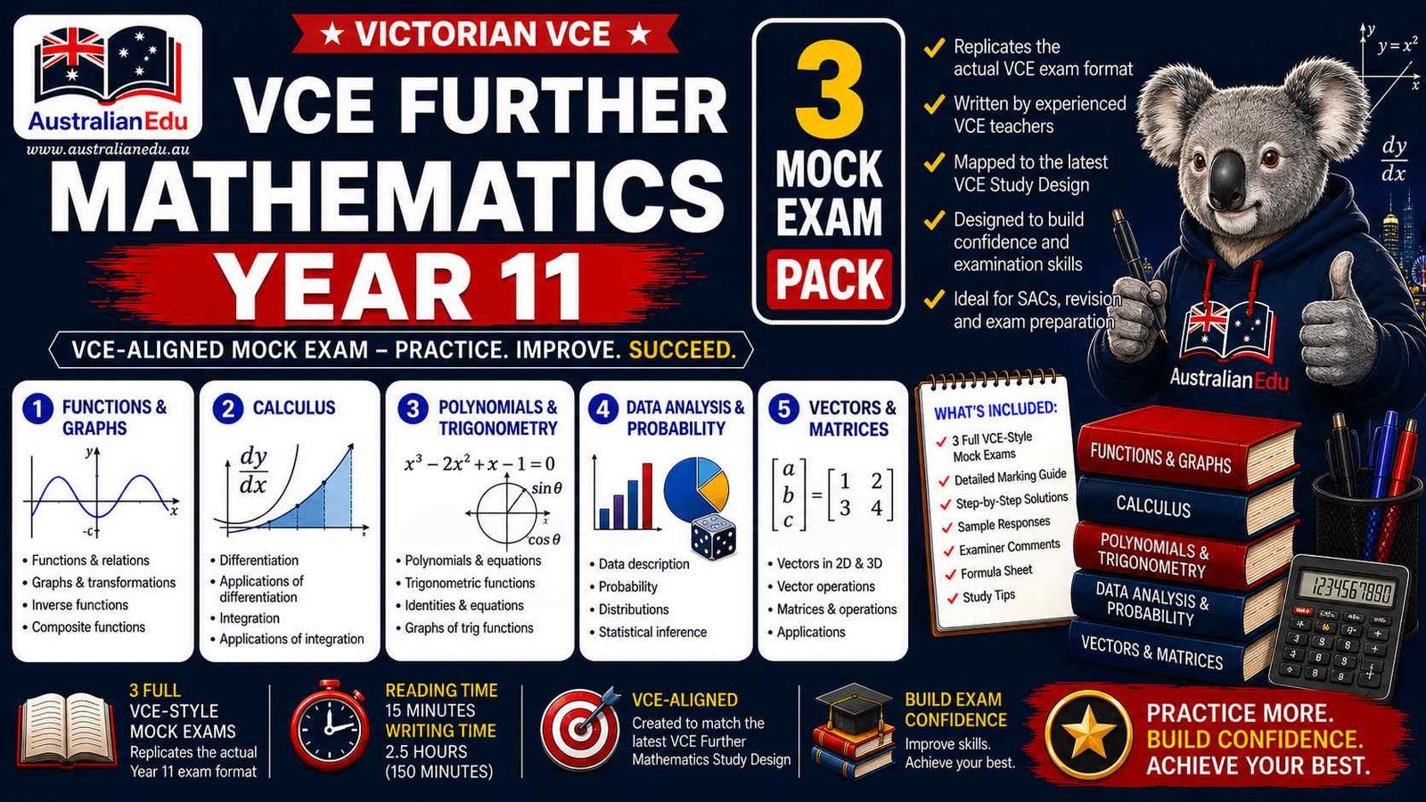 VCE Further Mathematics Units 1 & 2 — 3 Practice Pack