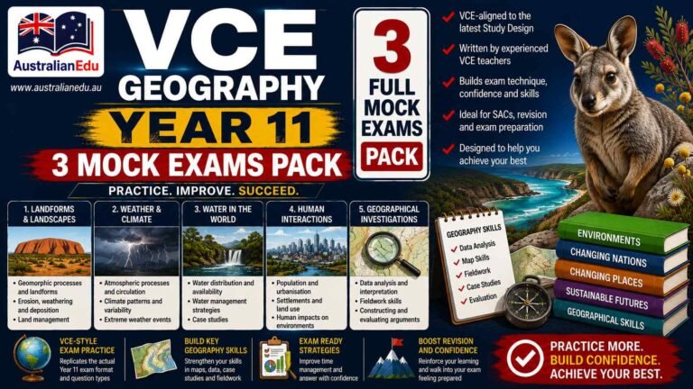 VCE Geography Units 1 & 2 – 3 Practice Pack