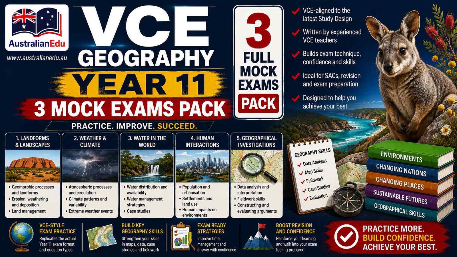 VCE Geography Units 1 & 2 - 3 Practice Pack