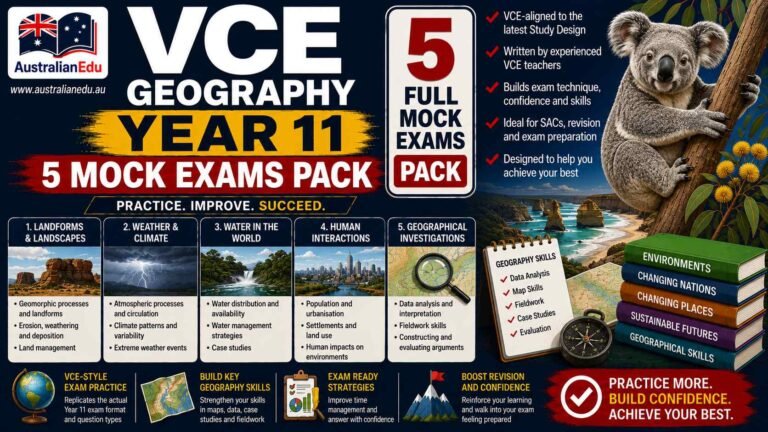 VCE Geography Units 1 & 2 – 5 Practice Pack
