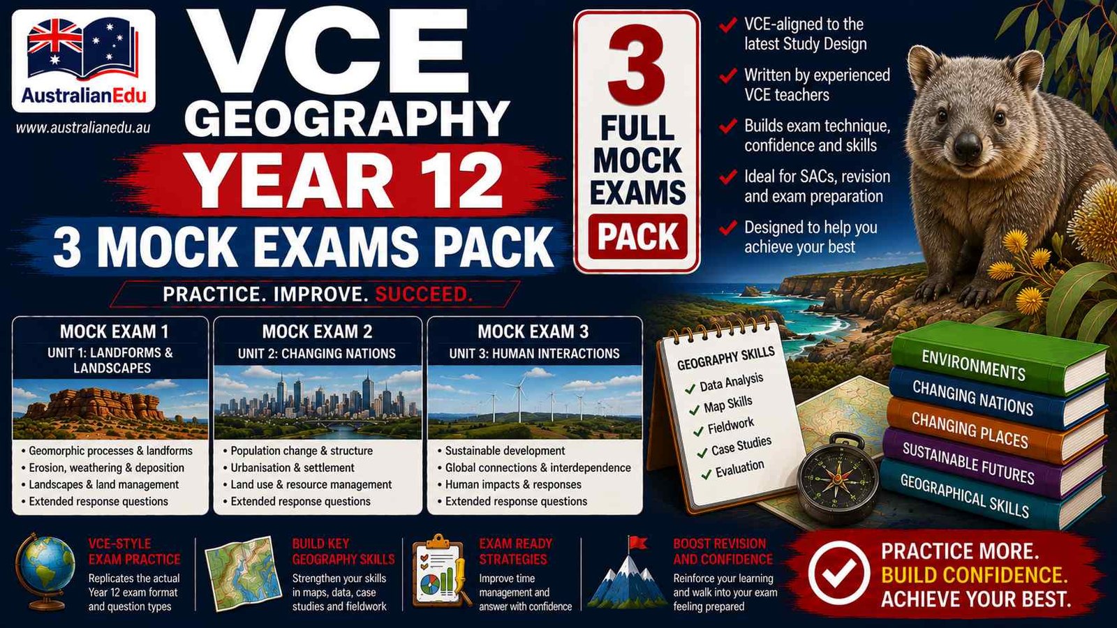 VCE Geography Units 3 & 4 - 3 Mock Pack