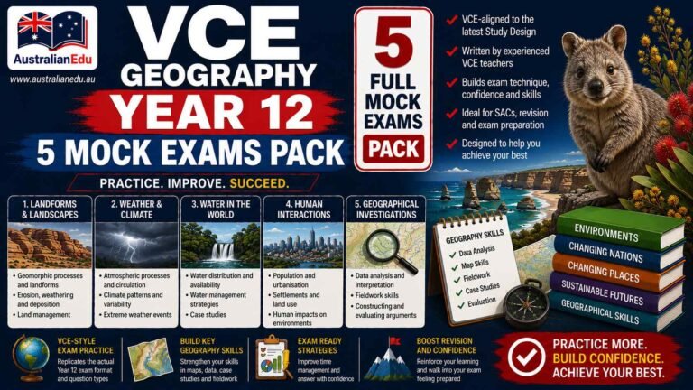 VCE Geography Units 3 & 4 – 5 Mock Pack