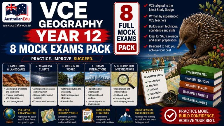 VCE Geography Units 3 & 4 – 8 Mock Pack