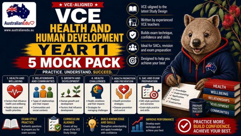 VCE Health and Human Development Units 1 & 2 – 5 Practice Pack