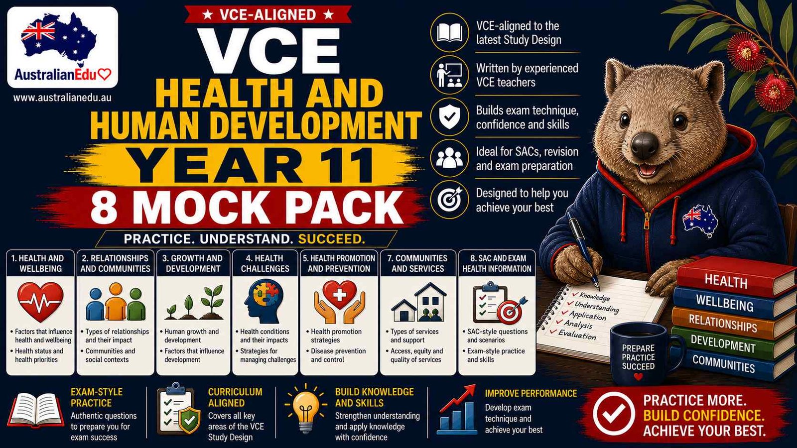VCE Health and Human Development Units 1 & 2 - 8 Practice Pack