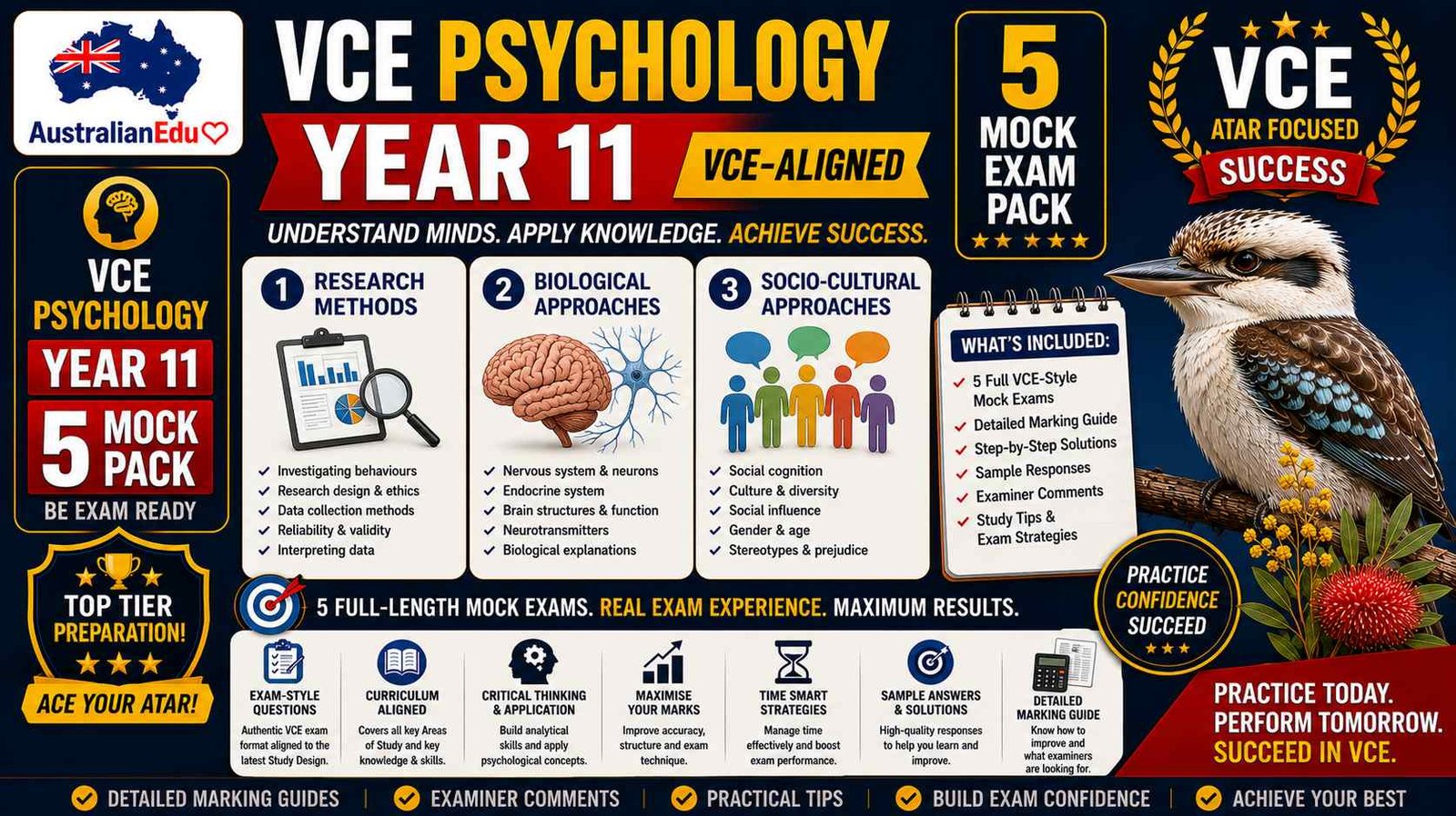 VCE Psychology Units 1 & 2 - 5 Practice Pack