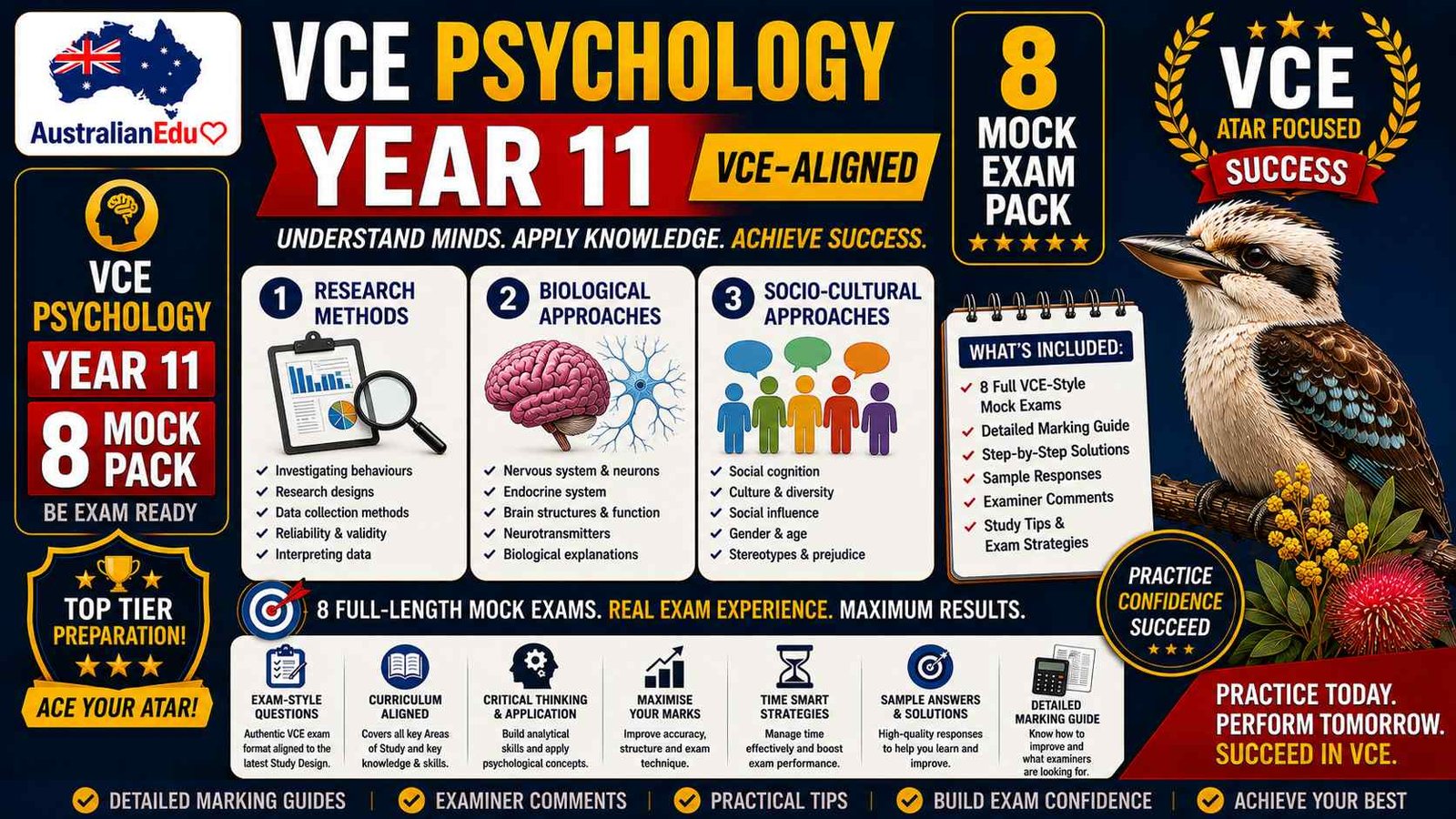 VCE Psychology Units 1 & 2 - 8 Practice Pack