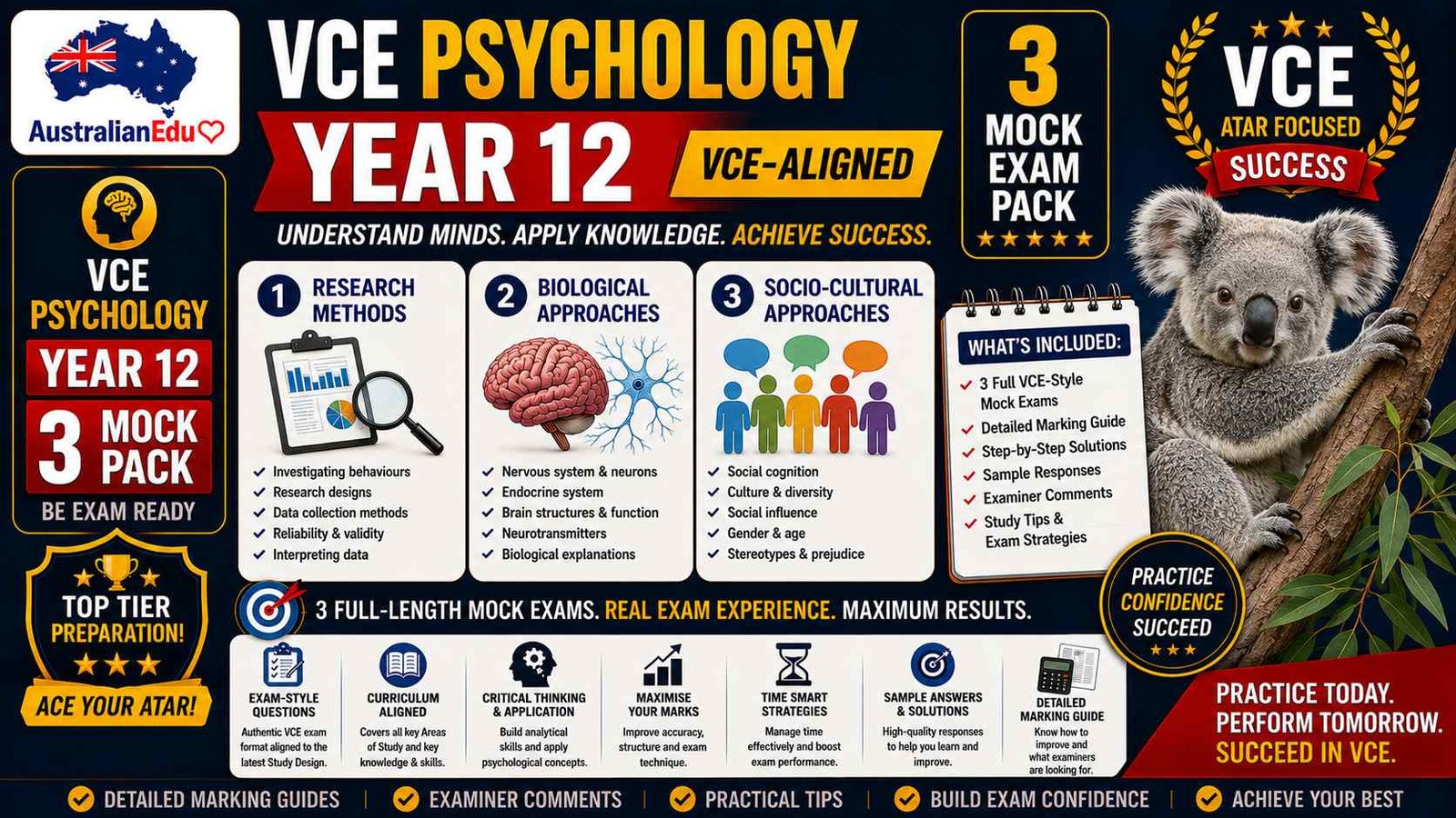 VCE Psychology Units 3 & 4 - 3 Mock Pack