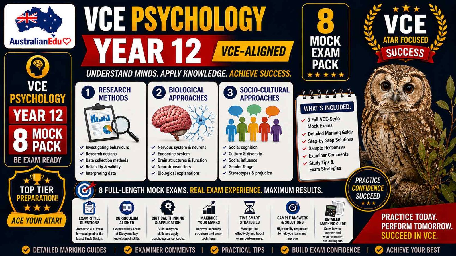 VCE Psychology Units 3 & 4 - 8 Mock Pack